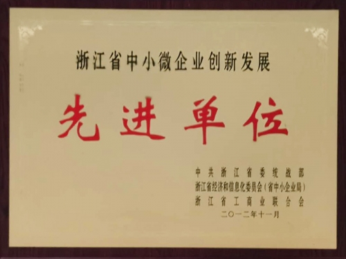 浙江省中小微企業(yè)創(chuàng)新發(fā)展先進單位